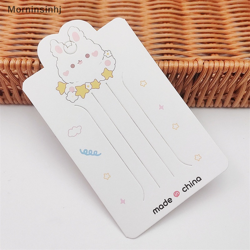 Mornin 50pcs Bunny Star Display Kartu Untuk Kabel Rambut Hairpin Handmade DIY Perhiasan Paket Karton Klip Rambut Kerajinan Putih Hang Tag Card id