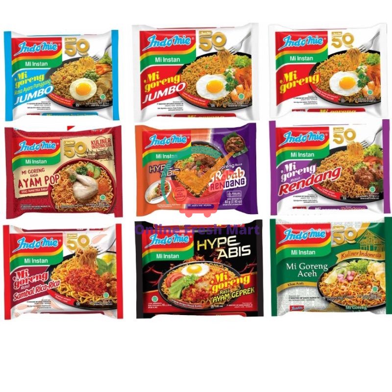 

Indomie Aneka mie instan Goreng Baru kebab rendang Ayam Pop Original Aceh jumbo Ayam panggang geprek sambal rica rica - Online Fresh Mart Denpasar