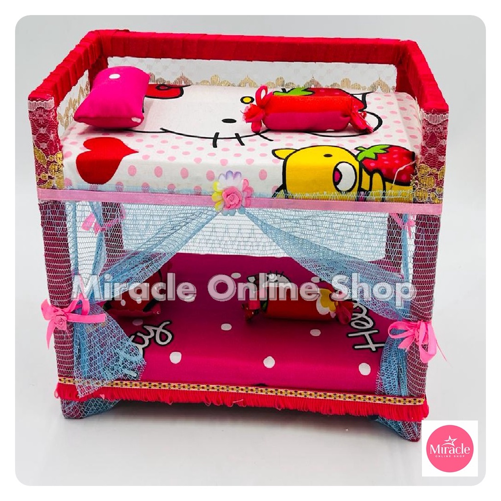 MAINAN ANAK TEMPAT TIDUR 2 SUSUN /KASUR BONEKA/ TEMPAT TIDUR 2 SUSUN TINGKAT/ MAINAN ANAK PEREMPUAN