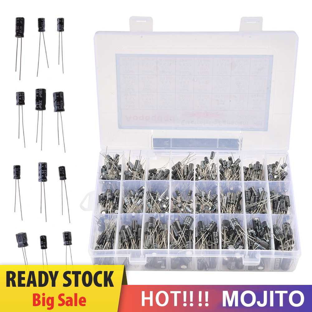 24values Kapasitor Elektrolit Metal Aneka Set Range 0.1uF 1000uF 630Pcs