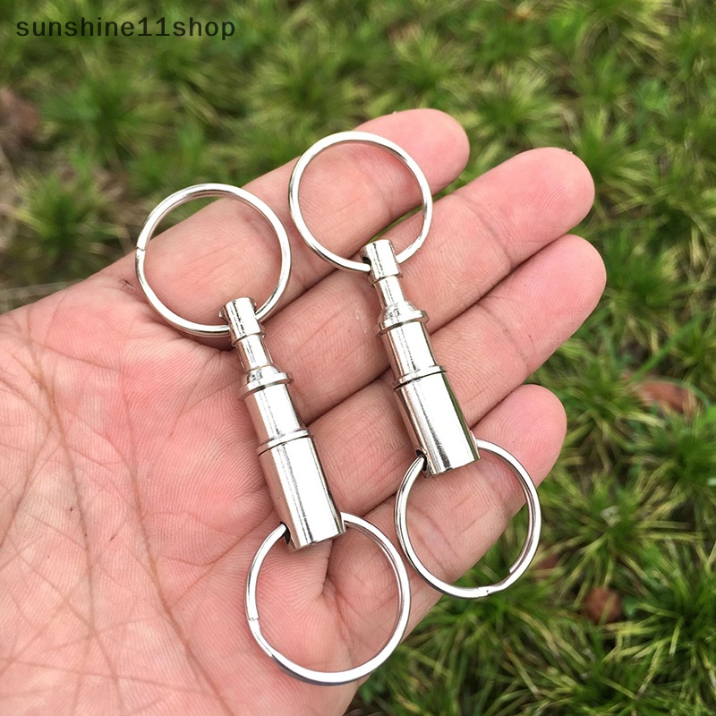 Sho Double Removable Key Ring Silver Gantungan Kunci Bisa Dilepas Quick Release Gantungan Kunci N