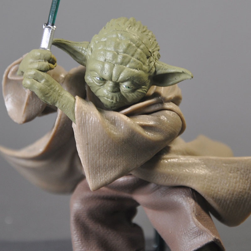 Mainan Figur Tinju Star Wars Jedi Knight Master Yoda Dengan Lightsaber Topper Kue Star Wars Yoda Ornament Collectible Toy