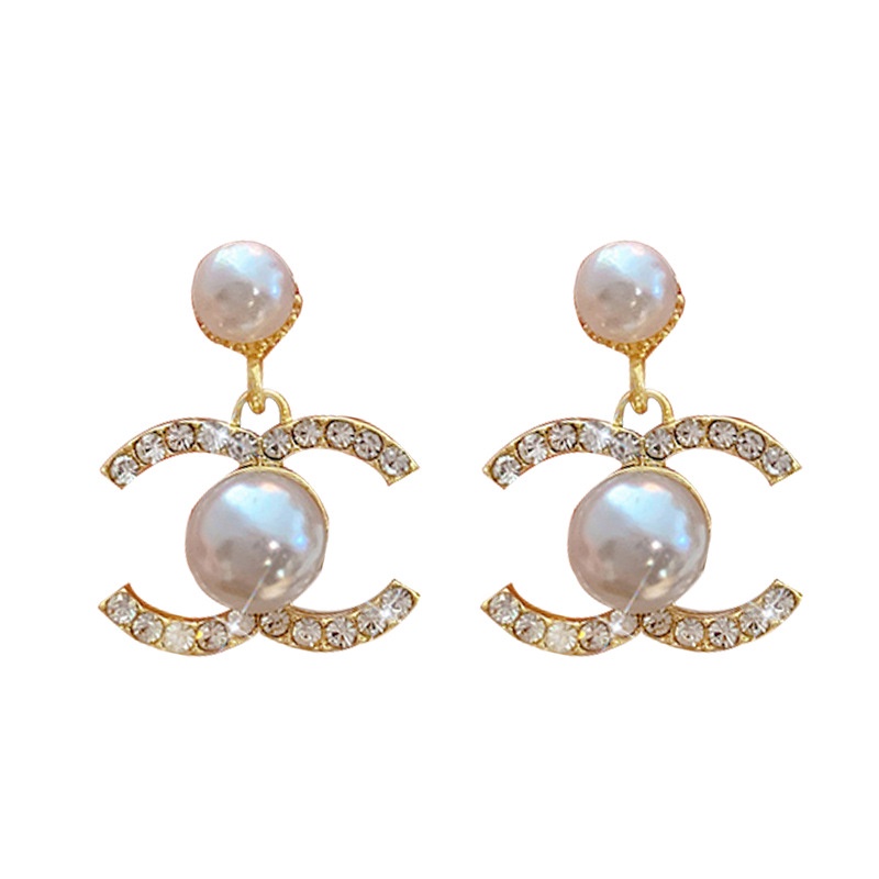 Anting Mutiara C Ganda Desain niche Anting Temperamen Mewah Ringan2023Hiasan Telinga Trendi Baru
