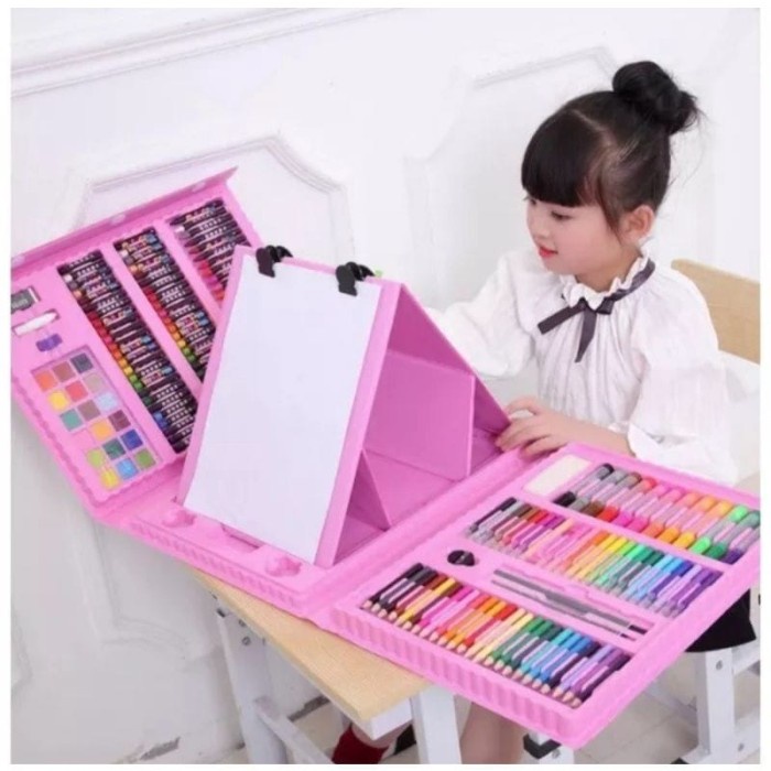 

Crayon Set Anak Sekolah / Perlengkapan Mewarnai Lengkap - 150PCS BIRU