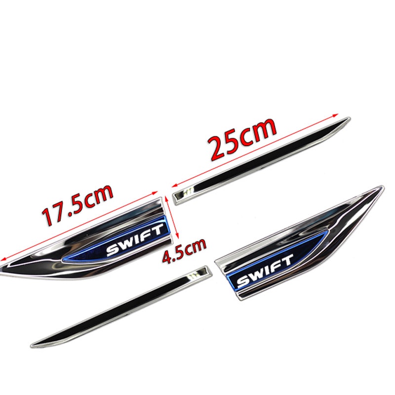 1set Stiker Logo Samping Fender Pintu Mobil Stainless Steel (Kiri Kanan) Untuk Suzuki Swift RS AGZ A2L Swift Aksesoris Sport