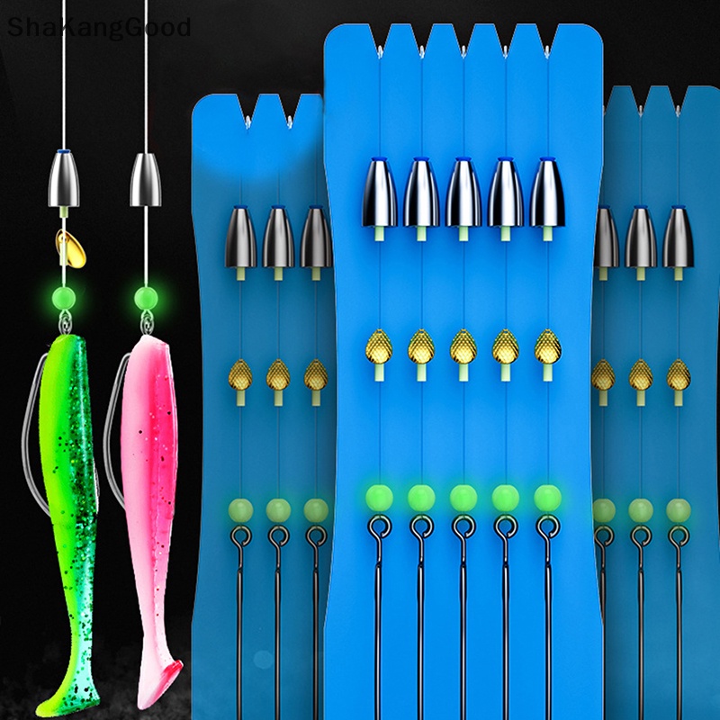 Skid Tackle Kombinasi Jig Kepala Ikan Line Binded Hooks Luminous VIB Sendok Umpan Dengan SKK