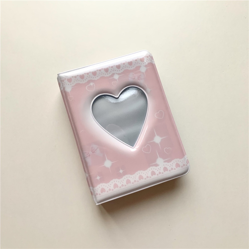 Ins Orange Pink Seri Putih Mutiara Renda 10 cm Polaroid mini Album Foto Star Chasing Aidou Photocard Card Book Storage