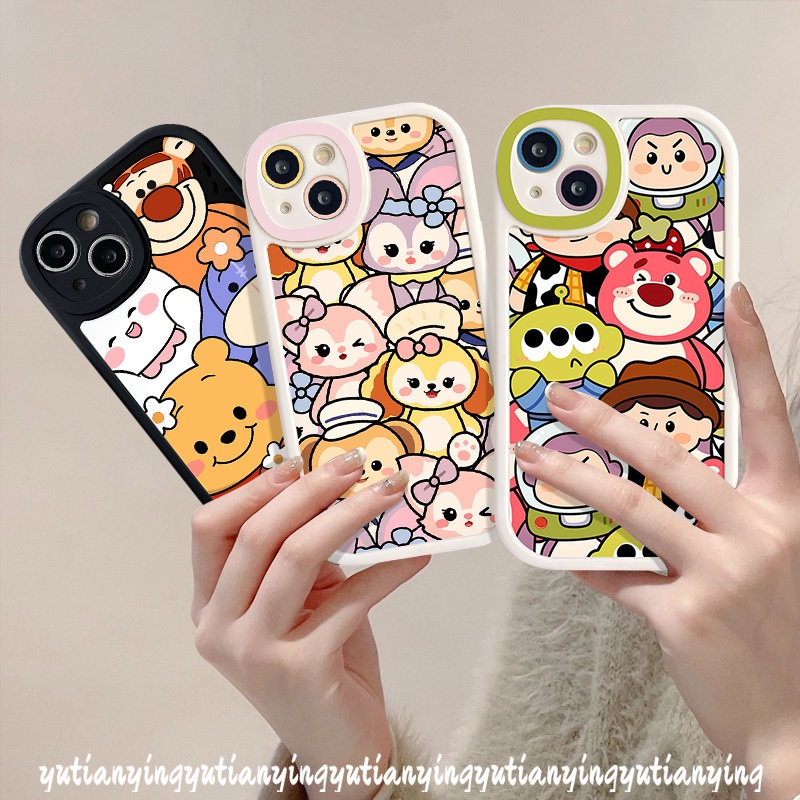 Lovely Case Untuk Samsung A12 A34 A14 A04 A23 A13 A04s A54 M12 Kartun Disney Teman Winnie the Pooh Tigger Piglet Lucu Strawberry Bear Manyo Lembut TPU Penutup Belakang