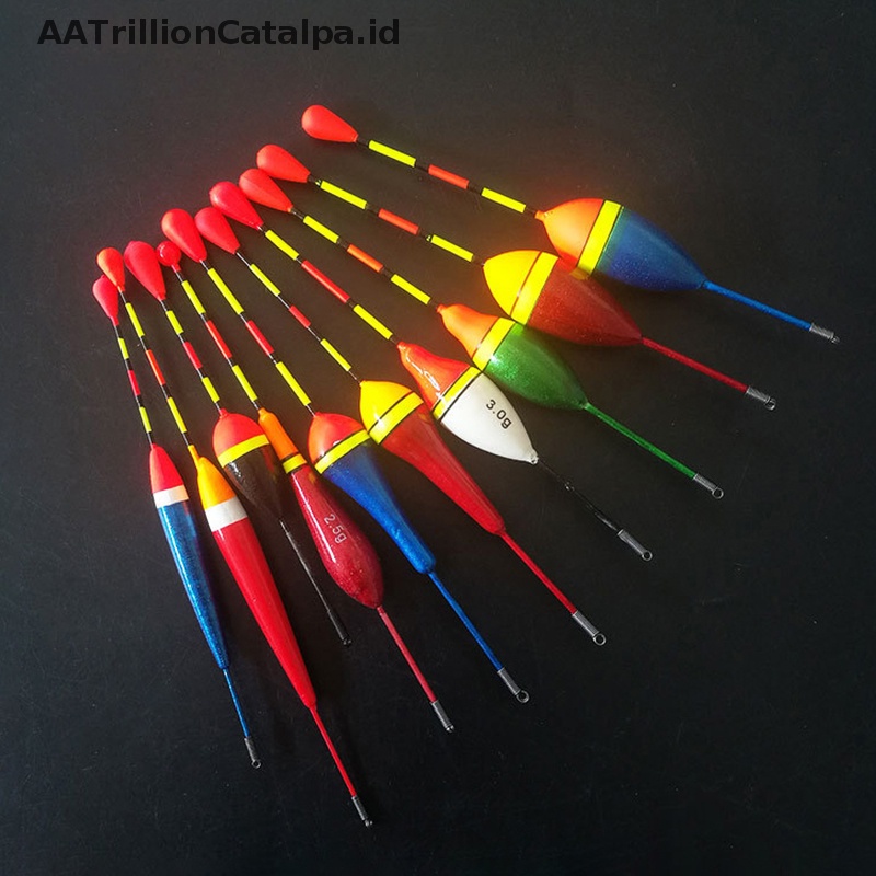 Aatrillioncatalpa 10pcs Pelampung Pancing Set Pelampung Bobber Tongkat Lampu Pancing Mengapung Berfluktuasi Mix Size Color float Pelampung Untuk Memancing Aksesoris ID