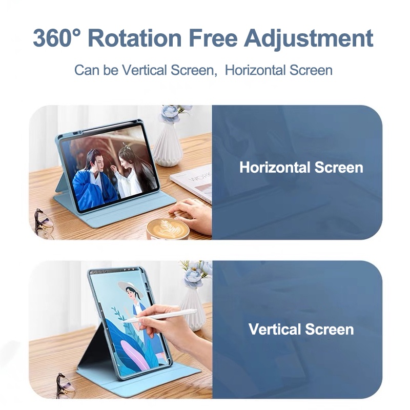 Untuk Huawei MatePad Baru 11case2023putar 360derajat Rotasi Stand Cover MatePad SE 10.4 MatePad Pro 10.8 Honor V6 10.4 Dengan Slot Pulpen