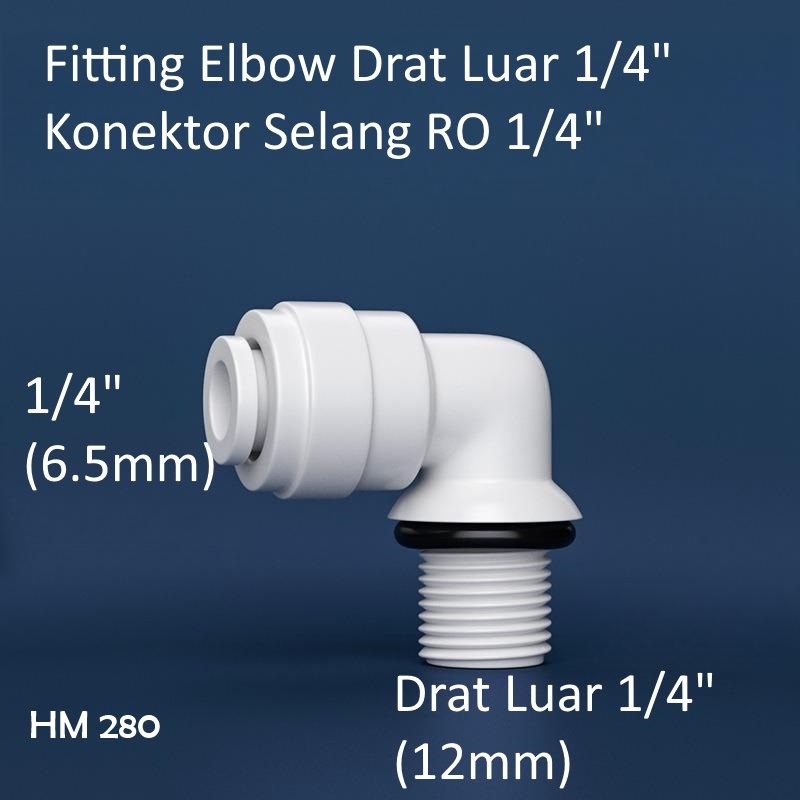 2pcs FL-SH-HM 280 Versi Baru Tanpa Klip Biru - Double Nepel (DN) 1/4'' Selang x 1/4'' Drat Fitting F
