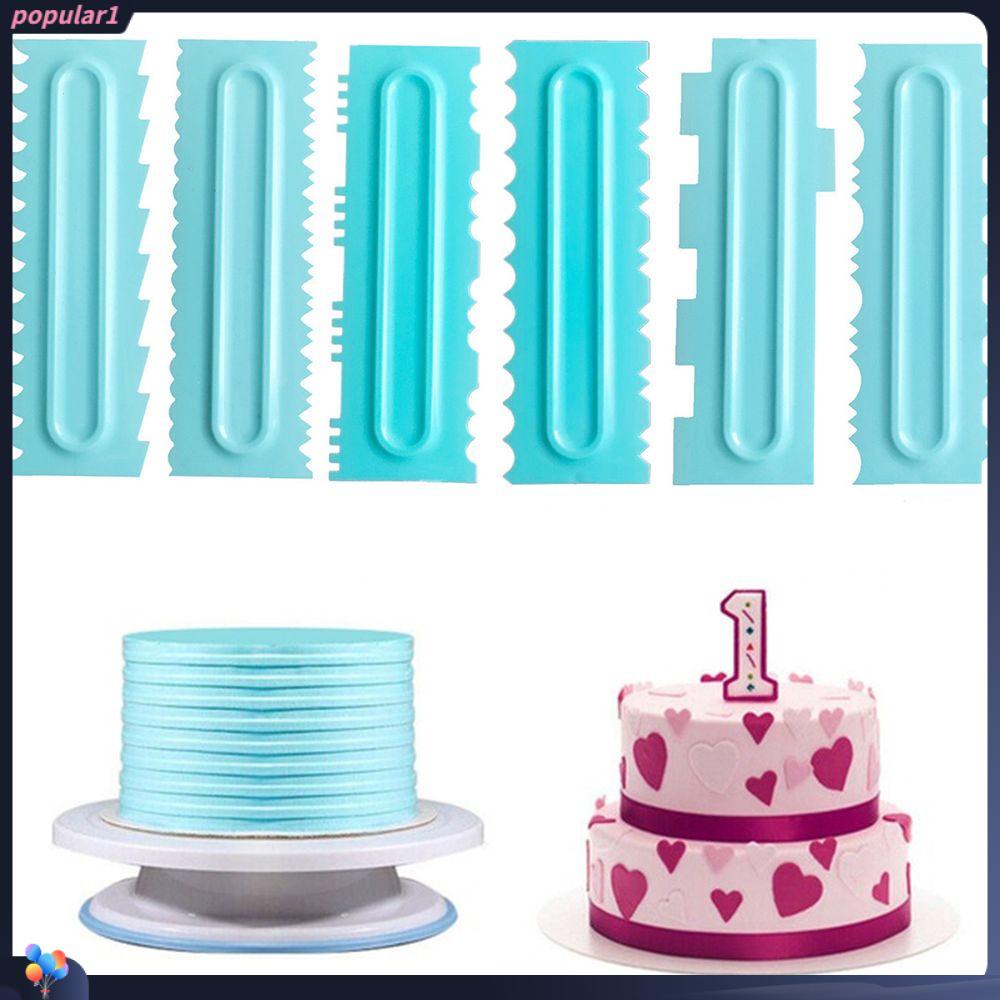 Populer Cake Scraper Plastik Polos Halus Bergerigi Pinggiran Cetakan Baking