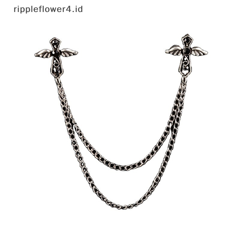 {rippleflower4.id} Bros Malaikat Antik Kristal Rumbai Rantai Kerah Pin Jas Baju Fashion Pakaian Bros Untuk Wanita Pria Payudara Bunga Sepatu Topi Aksesoris~