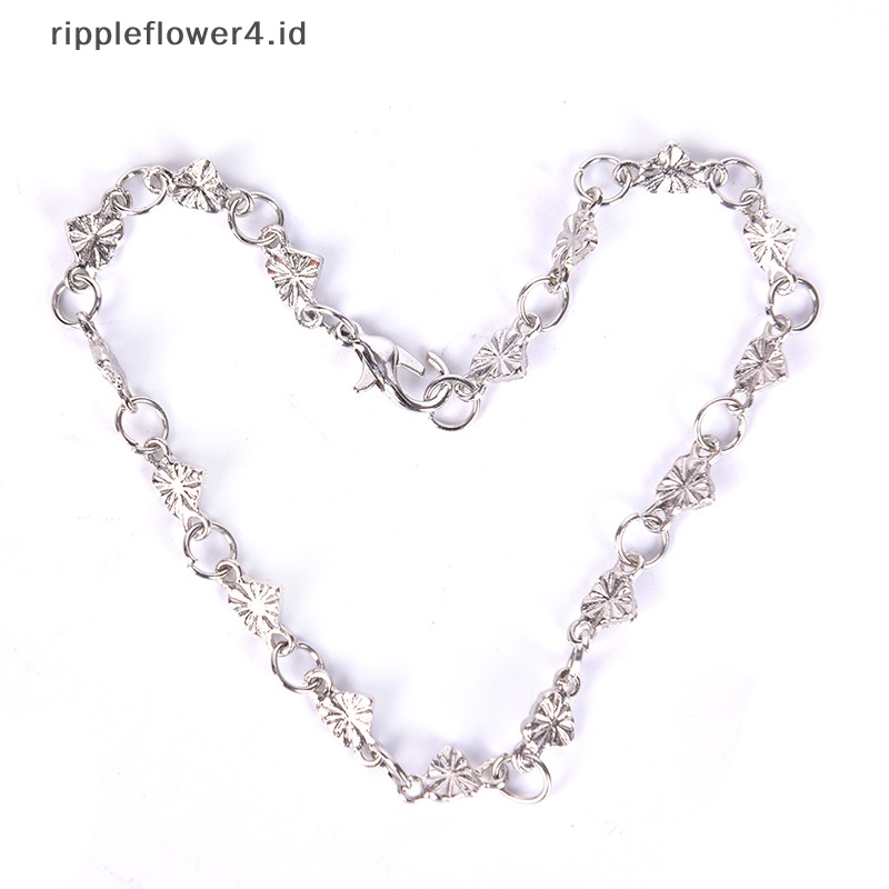 {rippleflower4.id} Wanita Hati Rantai Link Gelang Gelang Perak Pesona Cuff Bangle Perhiasan Hadiah~