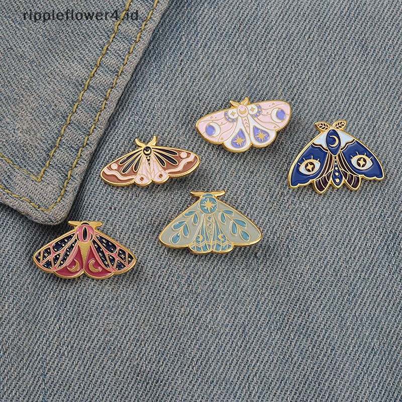 {rippleflower4.id} Warna Enamel Pin Art Paing Serangga Tas Bros Kerah Lencana Kartun Perhiasan~