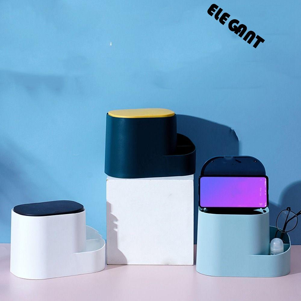 [Elegan] Tempat Sampah Plastik Multifungsi Portable Desktop Storage Box Push-Type Waste Bin