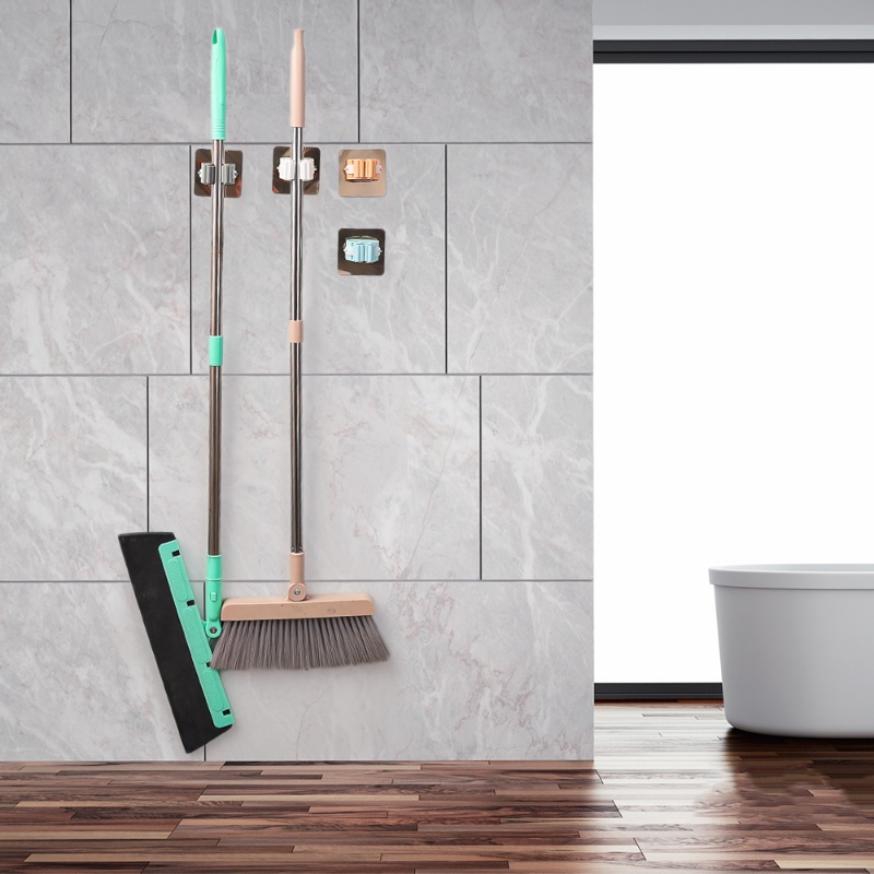 Klip Pel Anti Air Akrilik Multifungsi Kuat Mulus Super Bantalan Beban Pukulan Gratis Toilet Dinding Rak Sapu Perlengkapan Penyimpanan Kamar Mandi Dapur