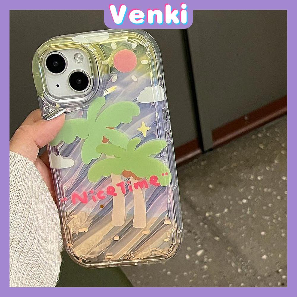 VENKI - Untuk iPhone 11 iPhone Case Laser Reflektif Bening Phone Case TPU Soft Shockproof Airbag Phone Case Summer Lucu Coco Kompatibel dengan iPhone 14 13 Pro Max 12 Pro Max XR XR 7 8