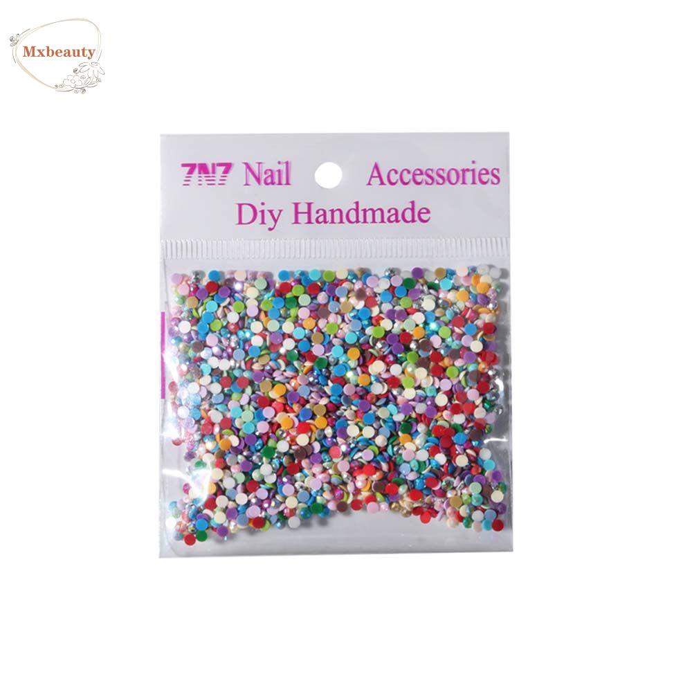 Mxbeauty Nail Art Dekorasi DIY Tips Kuku Halus Hiasan Kuku Manikur Aksesoris Warna Campur Kristal Nail Charms
