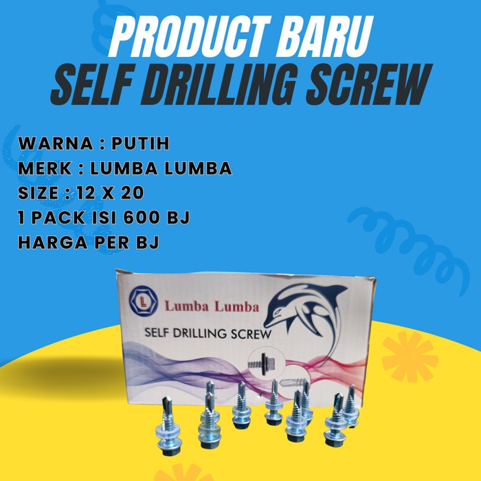 Baut roofing SELF Drilling Screw 12 x 20 2 cm lumba Putih Galvalum