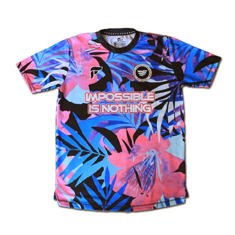 Jersey Pink Flower Folk Sport Apparel