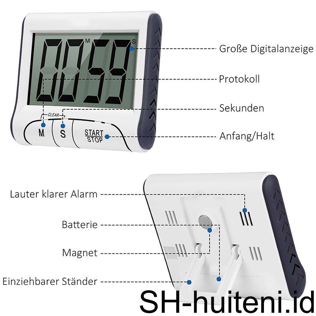 Timer Dapur Digital Elektrik LCD Display Belajar Fitness Timer Masak Timing Gadget Jam Peralatan Aksesoris
