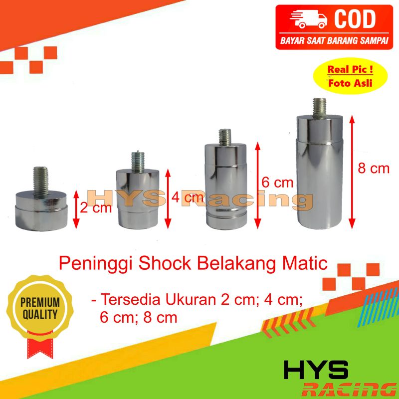 Peninggi Shock Belakang Matic Ukuran 2 3 4 6 8 CM / Variasi Aksesoris Sok Shok Matik Variasi Motor H