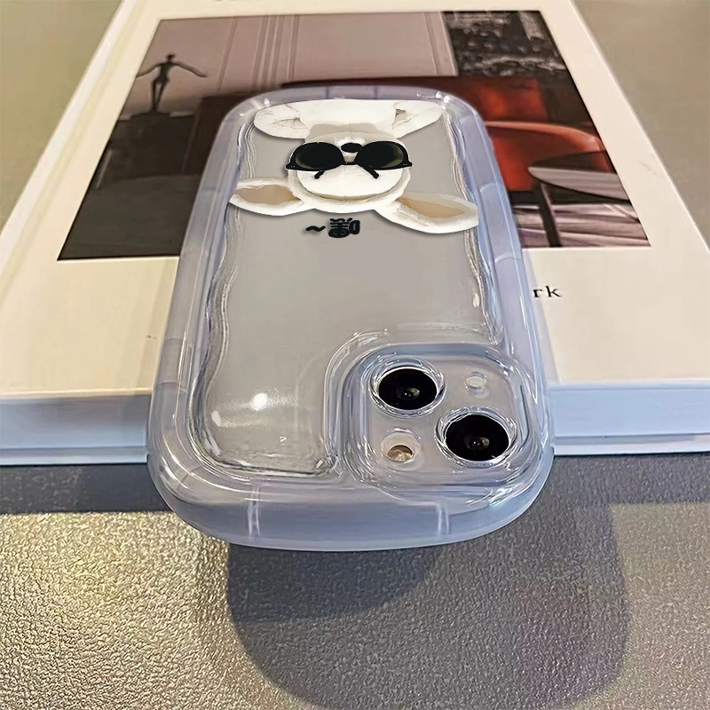 IPHONE Casing Ponsel Kelinci Lucu Kompatibel Untuk Iphone14 13 12 11 Pro Max Casing XS X Xr8 +7Plus Silikon Transparan Lembut TPU Shockproof Cover Cell Precticer