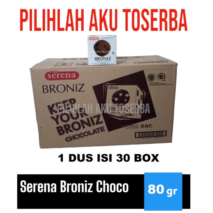 Biskuit Serena BRONIZ CHOCOLATE COOKIES Choco Chip - ( HARGA 1 DUS )