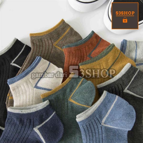 Kaos Kaki Pendek Warna Pastel Sport Socks Kasual Olahraga Pria Wanita