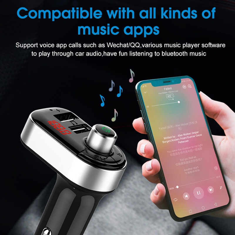 Mobil FM Transmitter Bluetooth Mobil Kit Mobil MP3 .1A Dual USB Fase chargin C7 / BLUETOOTH RECEIVER