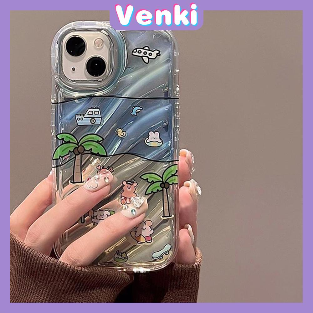 VENKI - Untuk iPhone 11 iPhone Case Laser Reflektif Bening Phone Case TPU Soft Shockproof Airbag Case Lucu Coco Kompatibel dengan iPhone 14 13 Pro Max 12 Pro Max XR XR 7Plus 8Plus