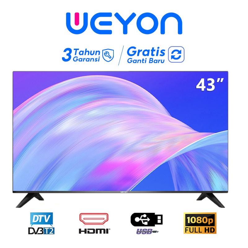 WEYON TV LED 43 inch smart tv digital Full HD Televisi (W43C)