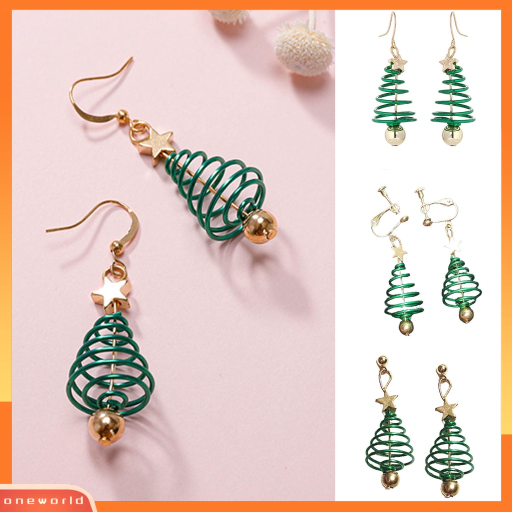 [WOD] 1pasang Anting Drop Motif Pohon Natal Anting Menjuntai Wanita Logam Nyaman Untuk Pernikahan