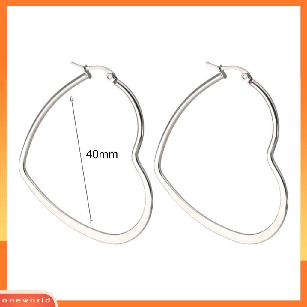 [WOD] 1pasang Anting Hoop Wanita Warna Solid Tidak Mudah Pudar Dekorasi Telinga Rekreasi Anting Trendi Untuk Outdoor