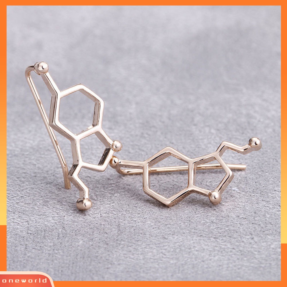 [WOD] Sederhana Wanita Serotonin Bentuk Molekul Telinga Pendaki Anting Crawler Perhiasan Hadiah