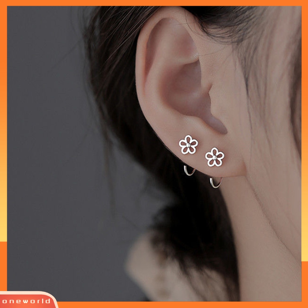 [WOD] 1pasang Anting Stud Butterfly Perhiasan Indah Kilau Cerah Anting Bunga Untuk Perjamuan