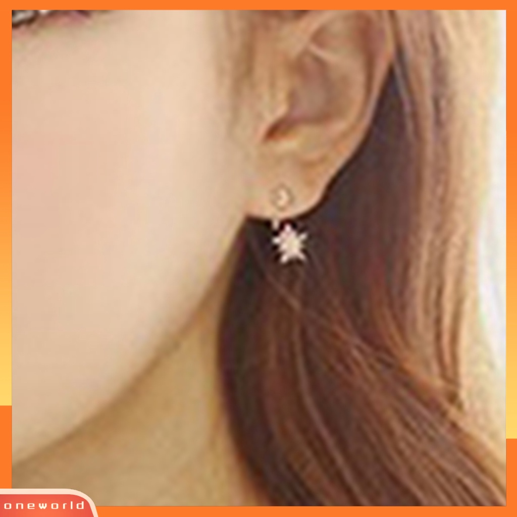 [WOD] Anting Gantung Kristal Berlian Imitasi Snowflake Fashion Elegan Untuk Pakaian Sehari-Hari Wanita