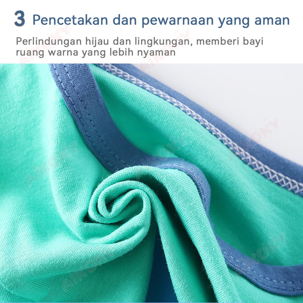 Aikoky 1-4 Tahun Baju Kaos Anak Bayi Lengan Pendek / Tshirt Anak Motif Kartun