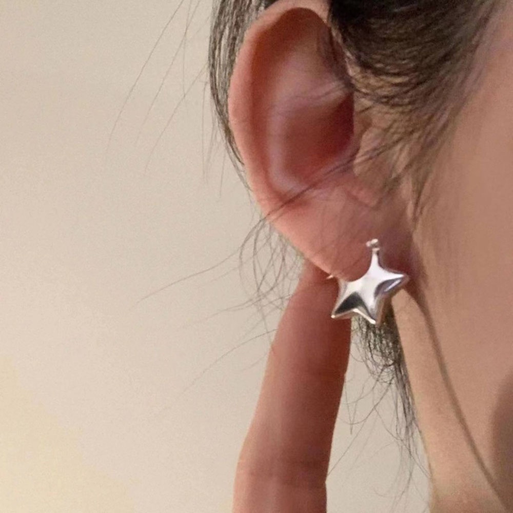 Anting Bintang Korea Wanita Gadis Sederhana Studs Earring Perhiasan Gesper Telinga Unik