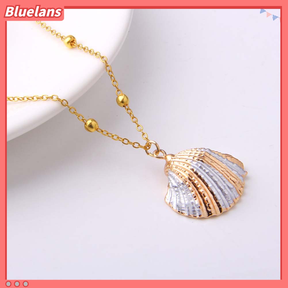 [BLS] Bohemian Wanita Manik-Manik Keong Cowrie Shell Liontin Rantai Kalung Perhiasan Hadiah