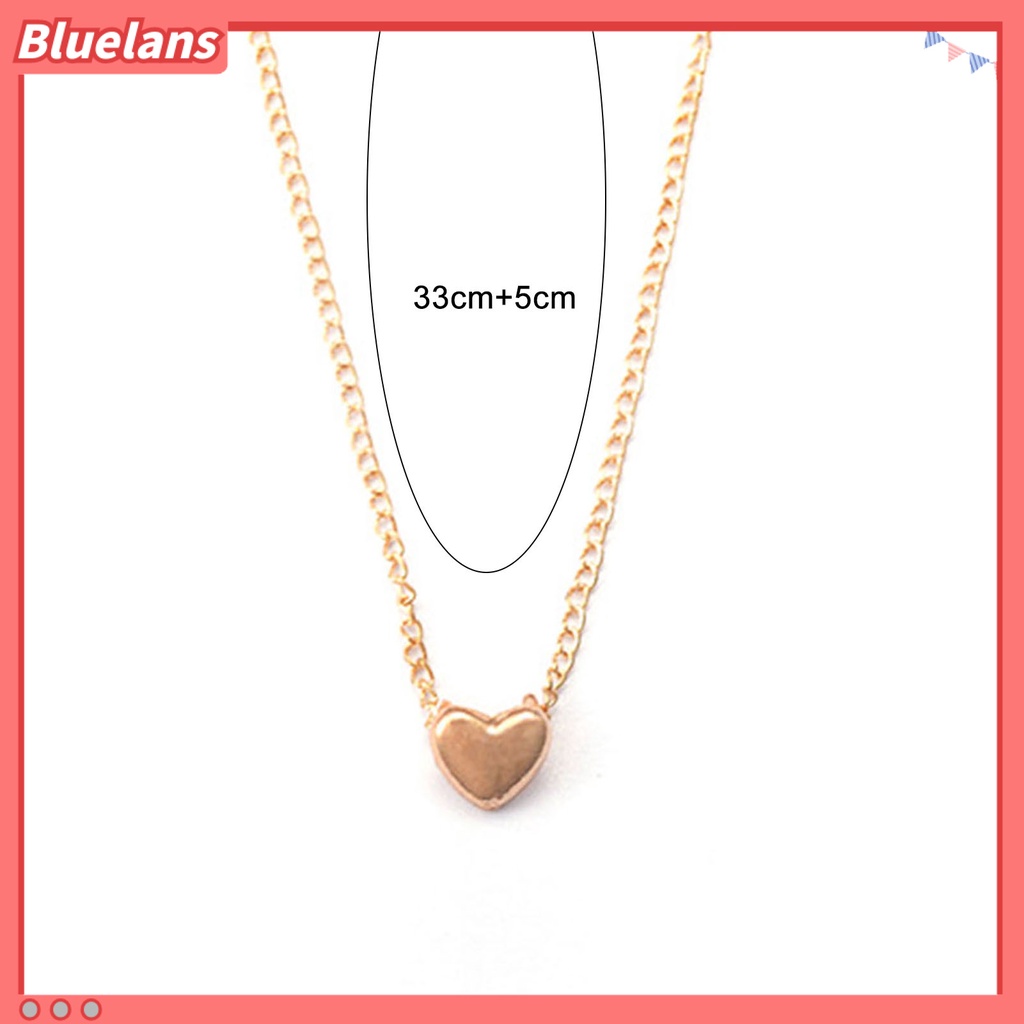 [BLS] Kalung Wanita Warna Solid Stainless Elegan Bentuk Hati Rantai Leher Hadiah Ulang Tahun