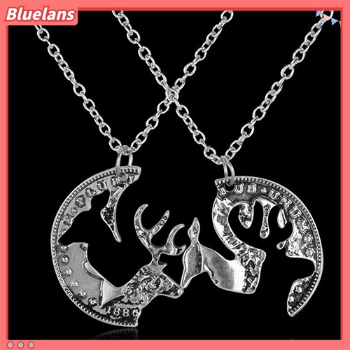 [BLS] 2pcs Unisex Lover's Vintage Deer Camel Pesona Liontin Rantai Kalung Jeweley