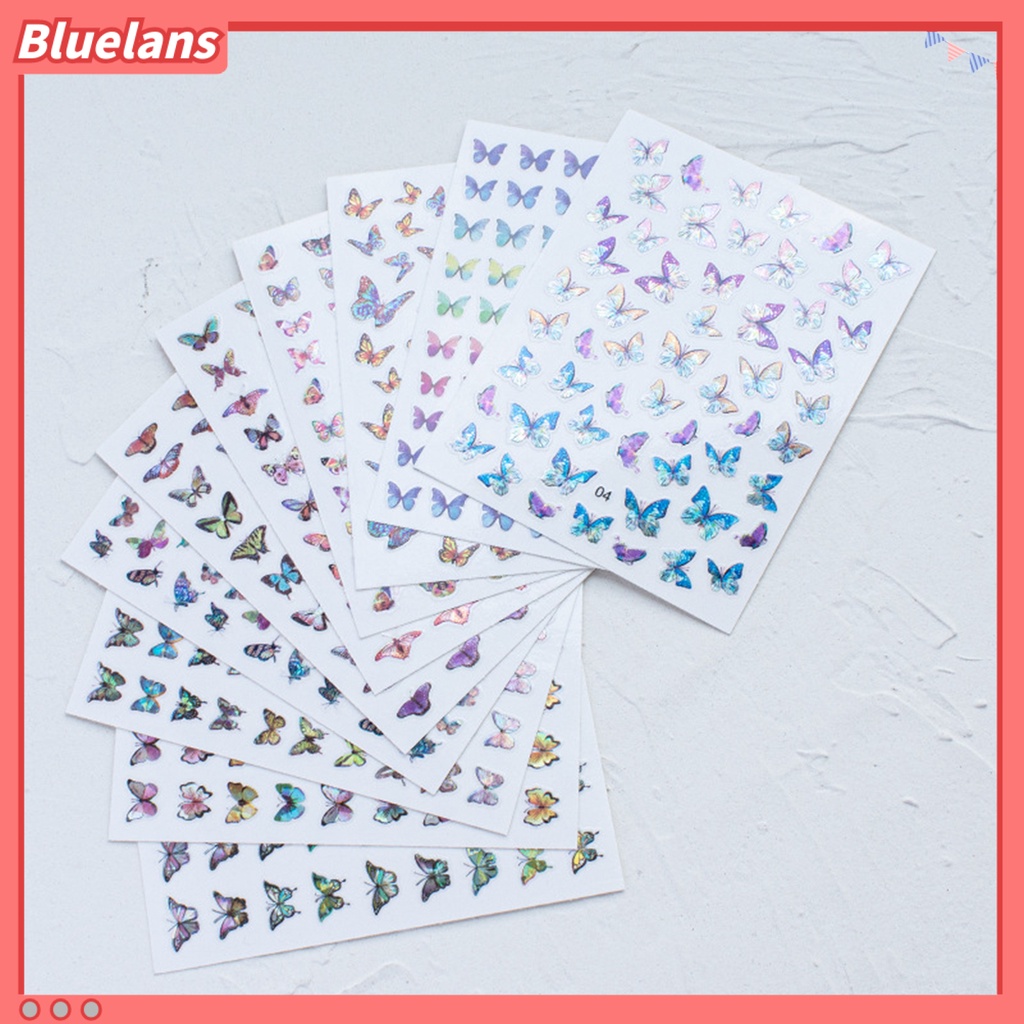 [BLM] Stiker Kuku Bentuk Indah Tahan Air Eye-catching Butterfly Nail Art Decal Easy-Peel Nail Nail Nail Nail Sticker Perlengkapan Kecantikan