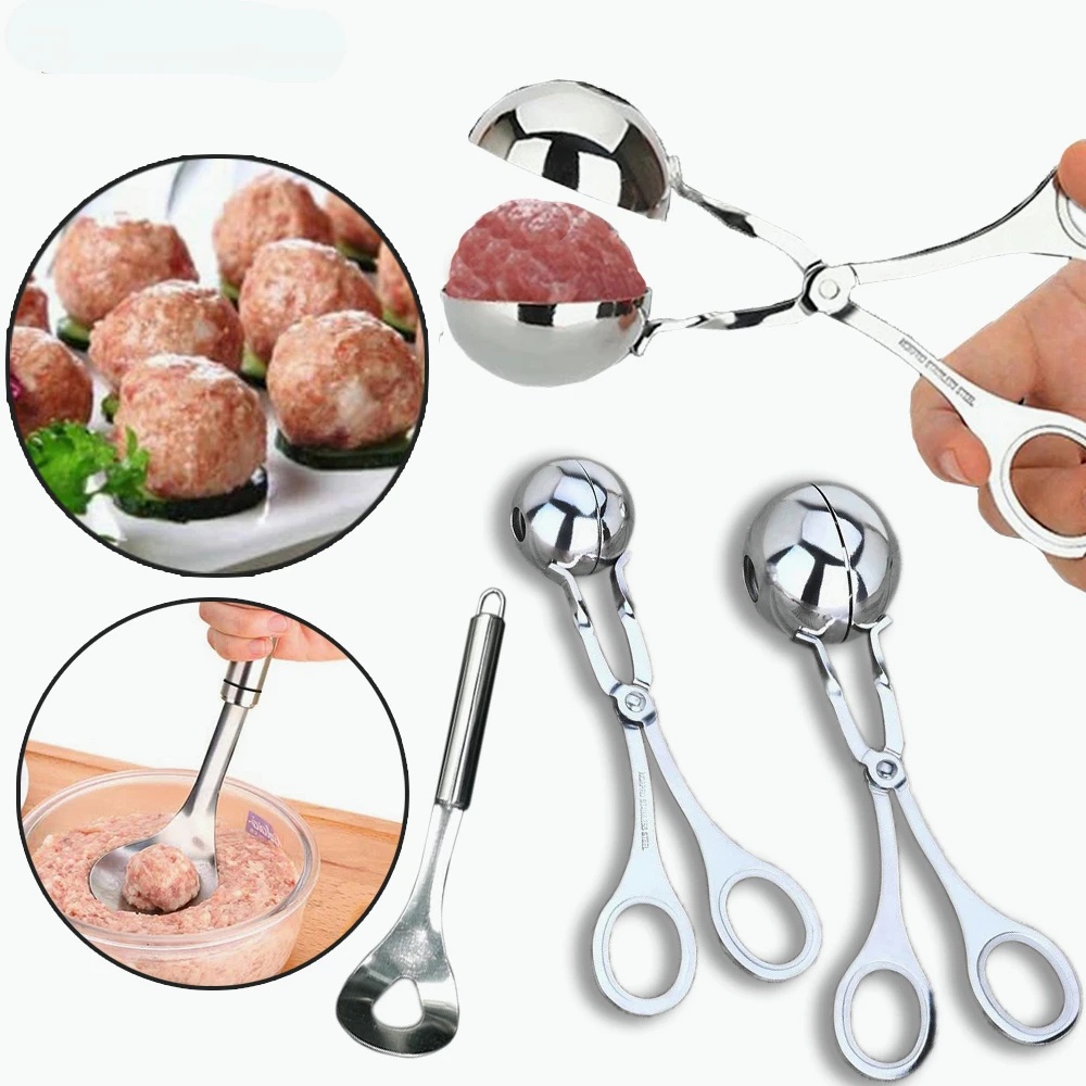 304alat Pembuat Bakso Stainless Steel/Kroket &amp; Nasi Bola Artefak Klip Makanan/Klip Pil Sup Rumah Tangga/Alat Dapur