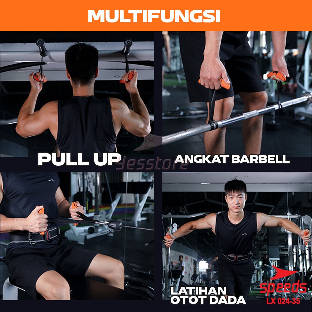 SPEEDS Horn Fitness Handles Grip Fitnes Handle Pull Up Weight Lifting Support Perlengkapan Gym  024-35