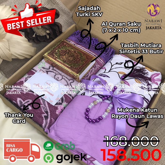 

[KOS] Hampers Gift Box Mukena + Sajadah Kado Cewek Kado Ulang Tahun Wisuda - Merah Muda