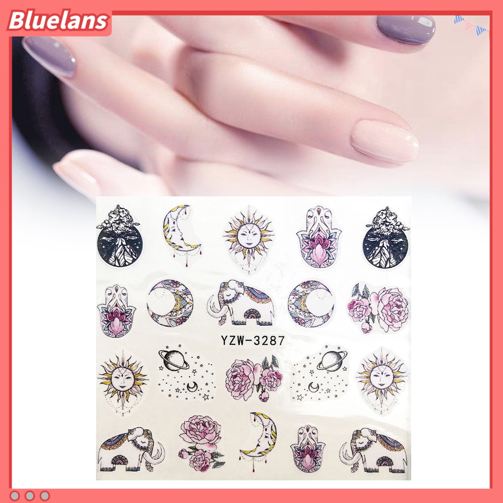 [BLM] Stiker Kuku Desain Artistik Dekorasi Kuku Warna Vibrant2020Model Kuku Terbaru Untuk DIY