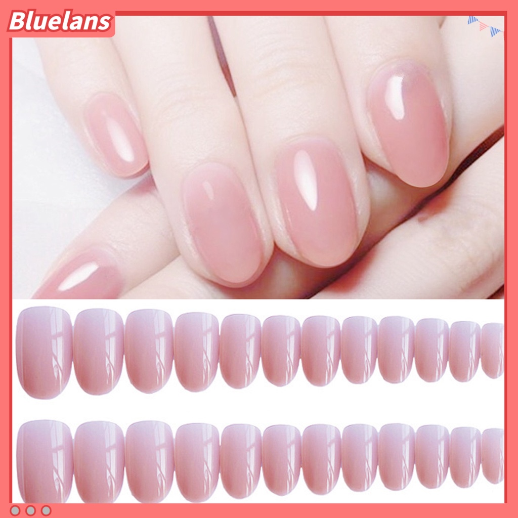 [BLM] 24pcs Kuku Palsu Tepi Halus Reusable ABS Full Cover Fake Nail Untuk Wanita