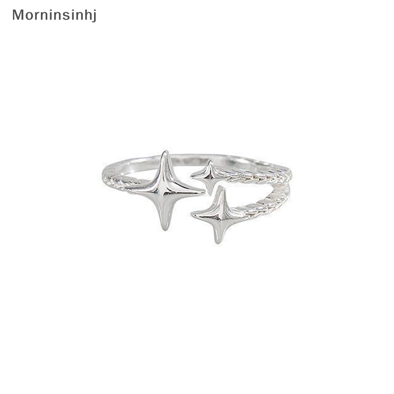 Mornin Cincin Gaya Korea Warna Silver Ins Bintang Keren Simple Fashion Opening Adjustable Finger Rings Untuk Wanita Perhiasan Pesta Hadiah id